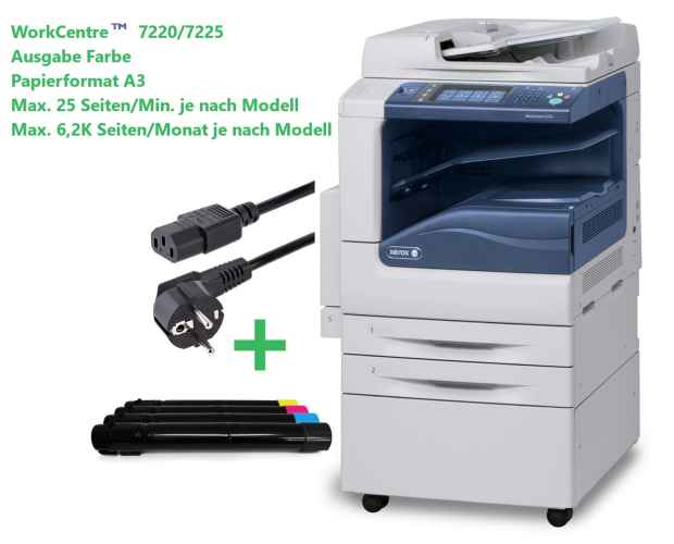 xerox, workcentre, 7225, multifunktions-farbkopierer, netzwerkdrucker, scanner