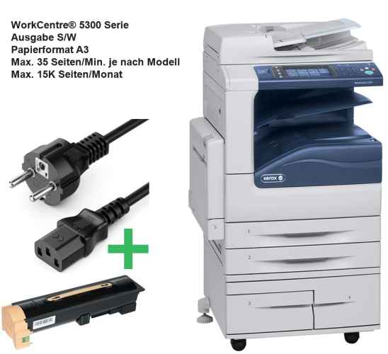 xerox, workcentre, 5325, a3, schwarzweiß­, multifunktionssysteme, multifunktions-kopierer, schwarz/weiss, netzwerkdrucker, scanner, fax