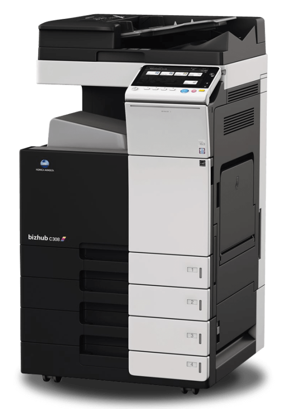 monica, minolta, bizhub, 308e, multifunktions-kopierer, schwarz/weiss, netzwerkdrucker, scanner